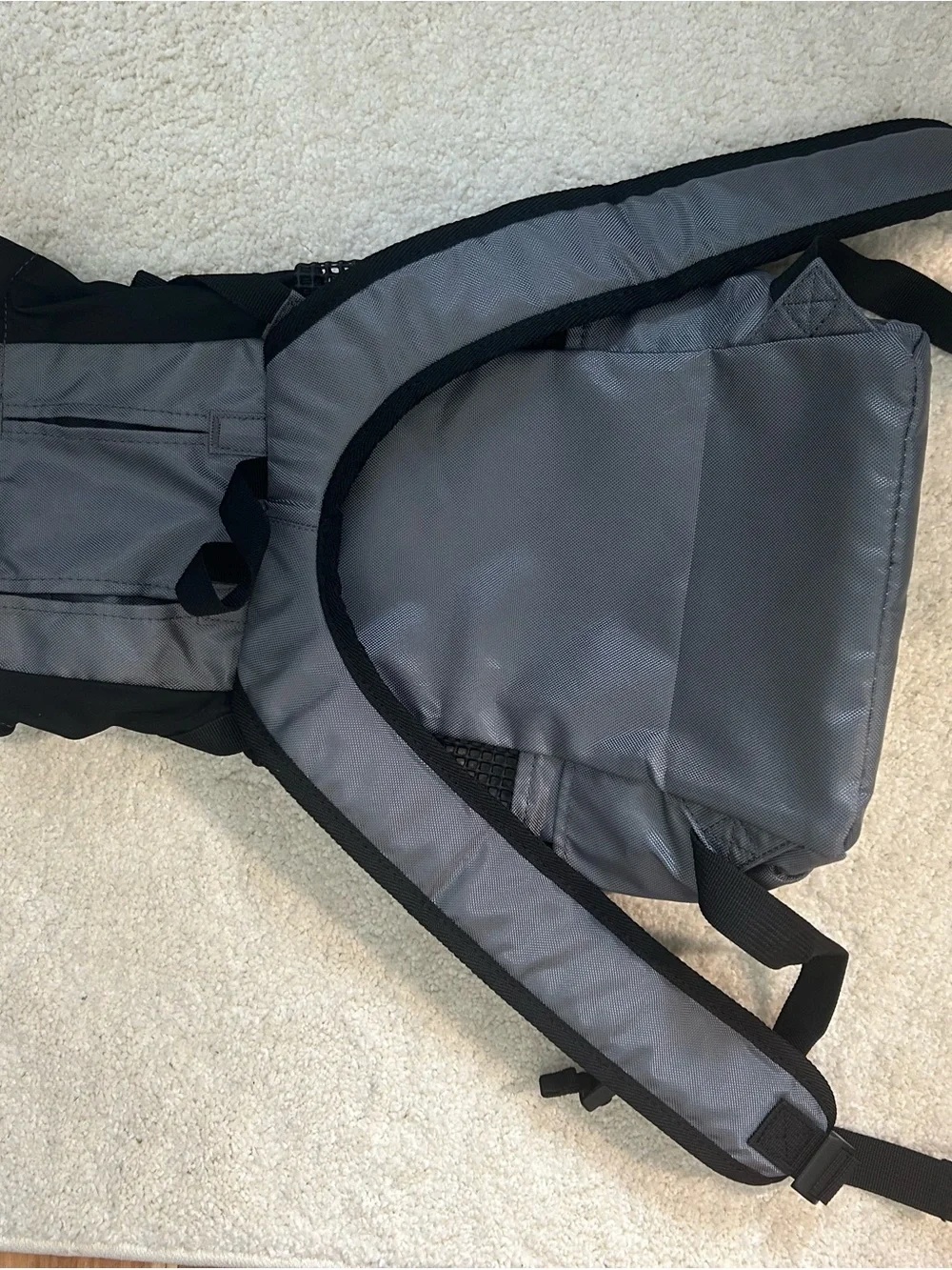 K9 Gray Mesh Dog Backpack with Padded Shoulder Strap-Size Small